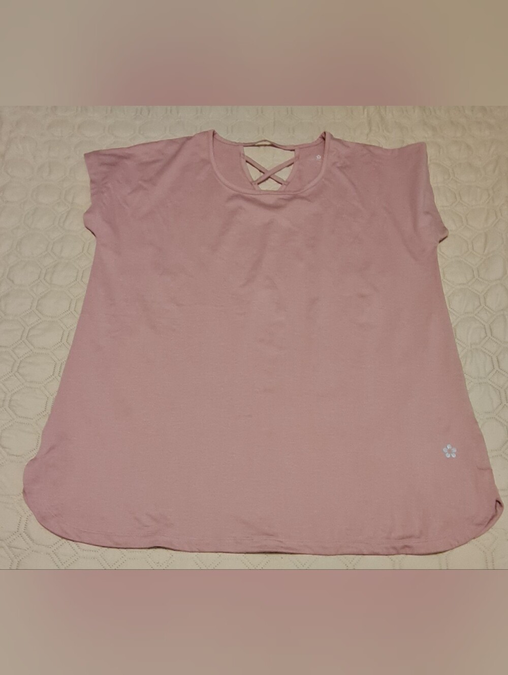 Tuff Athletics Women's Pink Crisscross Back Tee XXL